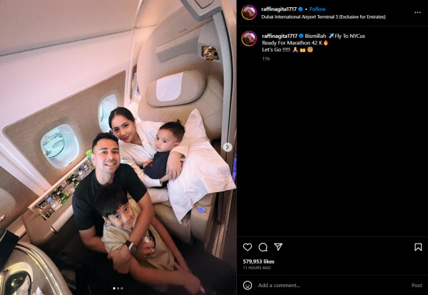 Raffi Ahmad Ajak Anak Istri ke New York untuk Ikut Marathon