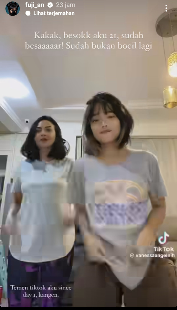 Fuji Unggah Video Bareng Vanessa Angel di Ultah ke-21: Kakak, Aku Sudah Besar