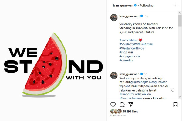 7 Reaksi Artis Indonesia lewat Unggahan Foto Semangka, Beri Dukungan untuk Palestina