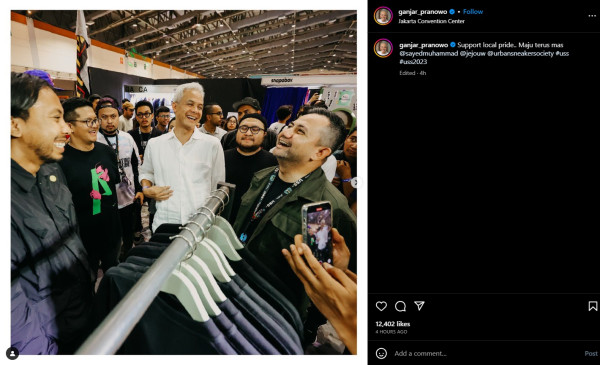 Sambangi Urban Sneakers Society, Ganjar Pranowo Dukung Produk Lokal