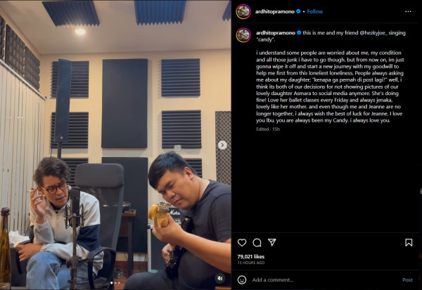 Ardhito Pramono Tetap Mencintai Mantan Istri Meski Sudah Berpisah
