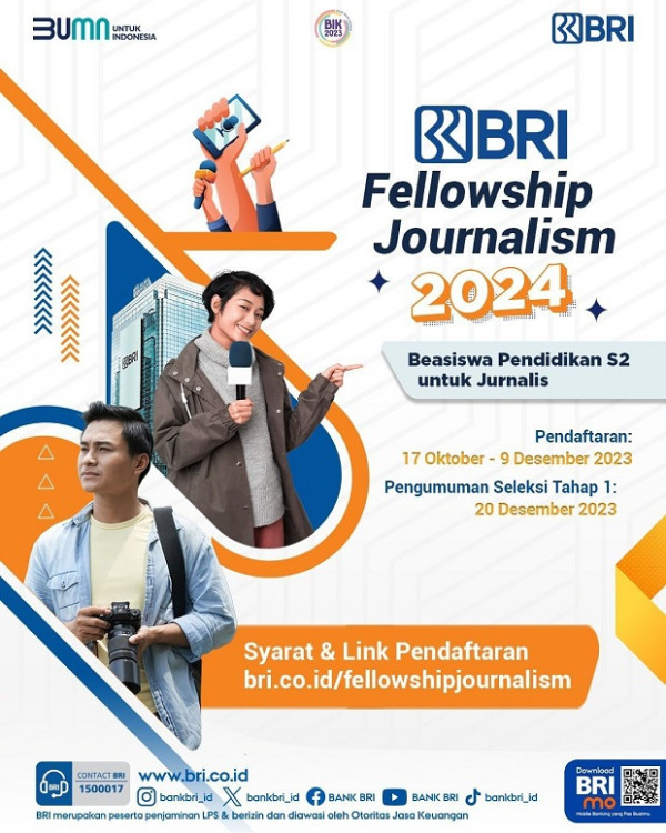 BRI Fellowship Journalism Kembali Digelar, Sediakan 50 Beasiswa S2 untuk Jurnalis Terbaik