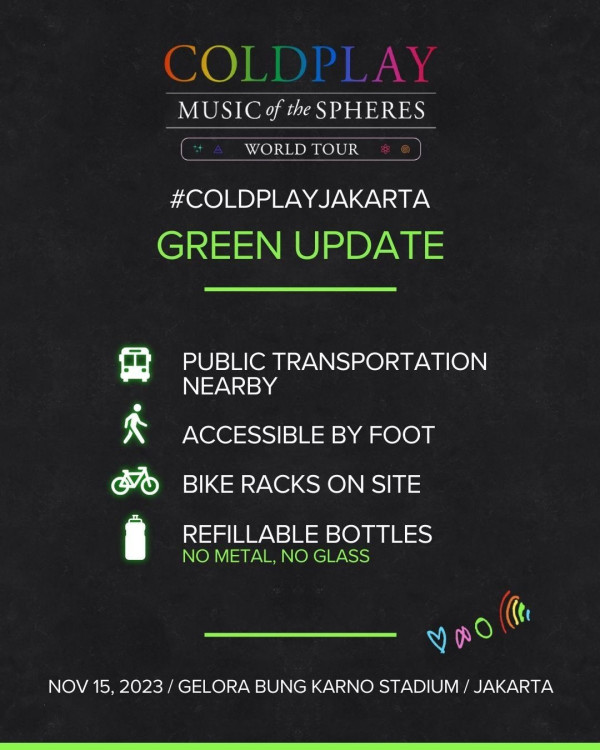 Konser Coldplay di GBK Usung Konsep Ramah Lingkungan, Ajak Penonton Kurangi Sampah Plastik