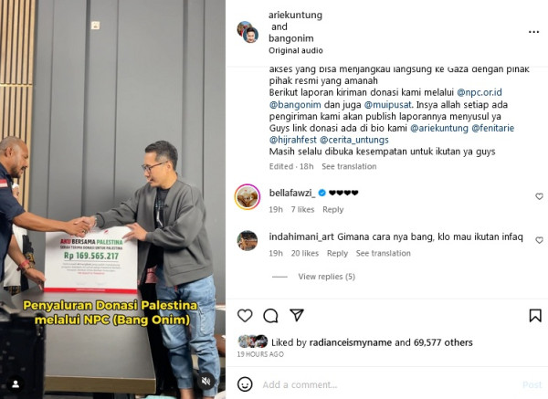 5 Artis Indonesia yang Berhasil Kumpulkan Dana untuk Palestina, Arie Untung Salurkan lewat Bang Onim