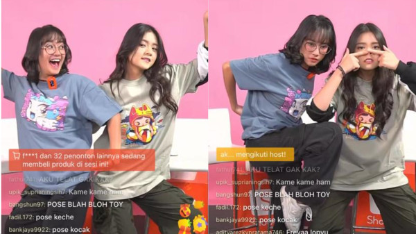 Gemas Banget! Freya dan Christy JKT48 Berpose Kiyowo di Shopee Live, Bikin Netizen Heboh