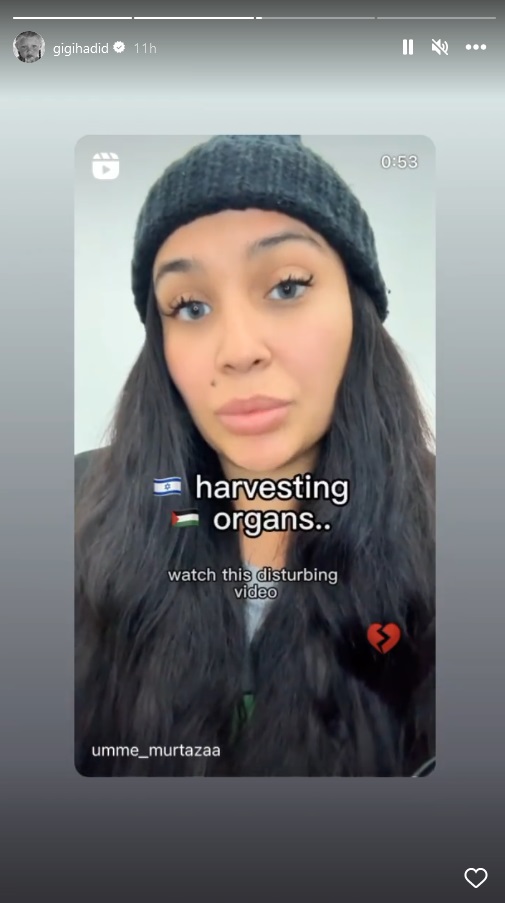 Gigi Hadid Unggah Video Dugaan Israel Ambil Organ Tubuh Warga Palestina yang Meninggal