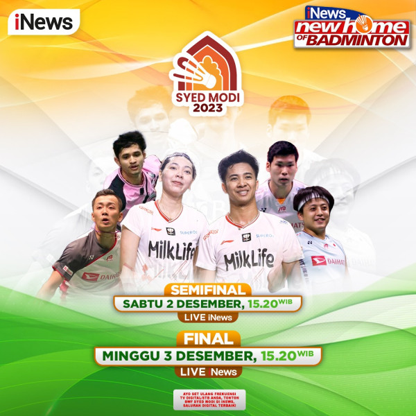 Indonesia di Ambang Kemenangan! Dejan/Gloria Bidik Final Syed Modi International 2023, Live di iNews