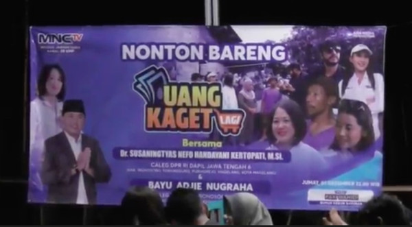Nobar Uang Kaget, Caleg Perindo Susaningtyas Kertopati Apresiasi Antusiasme Warga Wonosobo