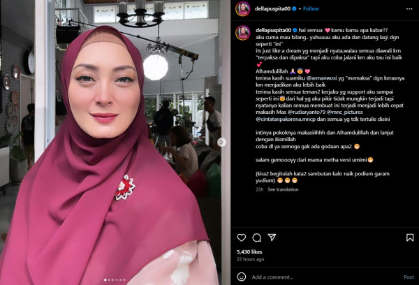 Della Puspita Mantap Berhijab, Akui Awalnya Dipaksa Suami