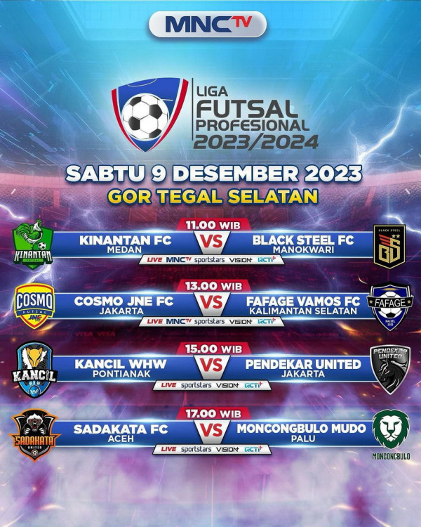 Pekan Ke-4 Liga Futsal Profesional 2023/2024: Cosmo JNE FC Jakarta Hadapi Fafage Vamos FC Kalsel di MNCTV