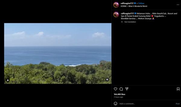 Raffi Ahmad Akan Bangun Beach Club dan Resort di Pantai Krakal Gunungkidul