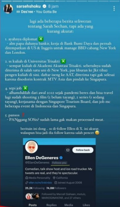 Sarah Sechan Pamer Pencapaian usai Disebut Pansos dengan Nagita Slavina