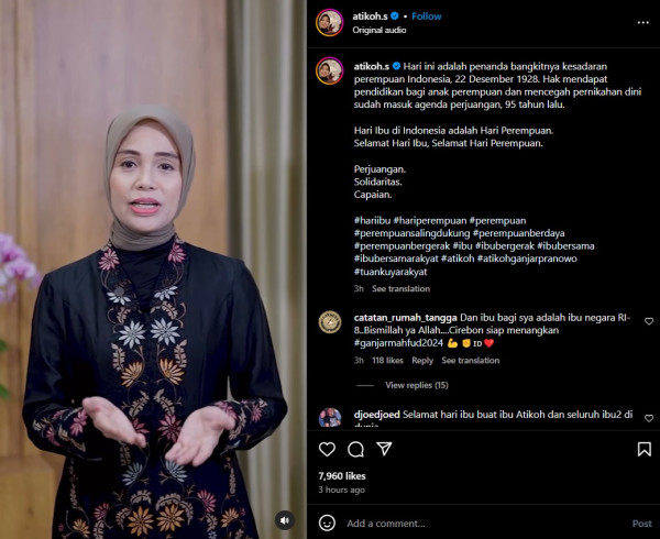 Hari Ibu, Siti Atikoh Soroti Pendidikan Anak Perempuan dan Maraknya Pernikahan Dini