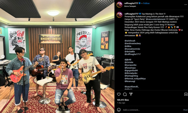 Raffi Ahmad Gandeng Ariel NOAH Bikin Band Baru, Namanya The Freedom