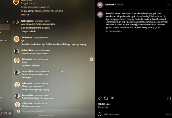 Seleb TikTok Ira Nandha Ungkap Perselingkuhan Suami Pilot dengan Pramugari, Chat Mesra Dibongkar