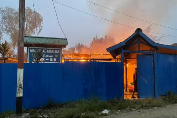 Masjid di Puncak Jaya Papua Tengah Dibakar Orang Tak Dikenal