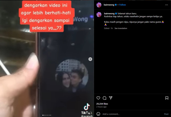 Nama Baim Wong Kembali Dicatut untuk Modus Penipuan Berkedok Giveaway