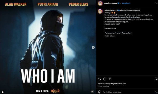 Putri Ariani dan Alan Walker Rilis Single Kolaborasi Besok