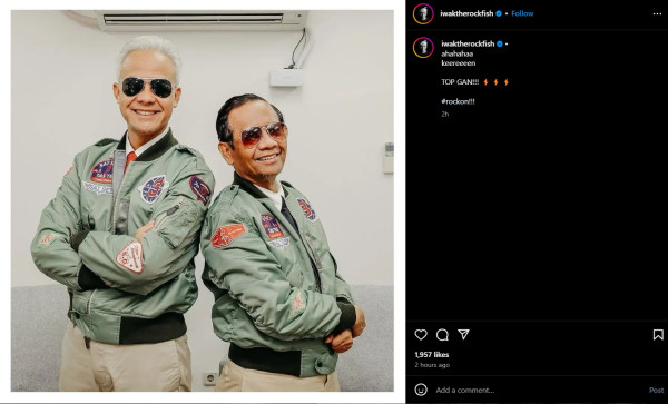 Iwa K Puji Ganjar-Mahfud Pemimpin yang Keren: Top Gan!