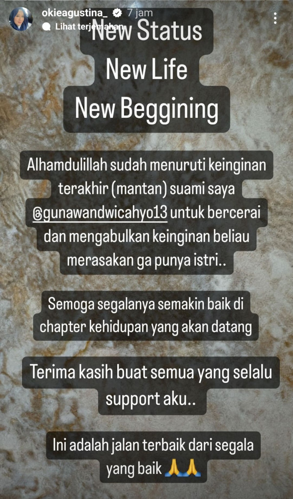 Okie Agustina Bersyukur Cerai dari Gunawan Dwi Cahyo, Siap Jalani Kehidupan Baru
