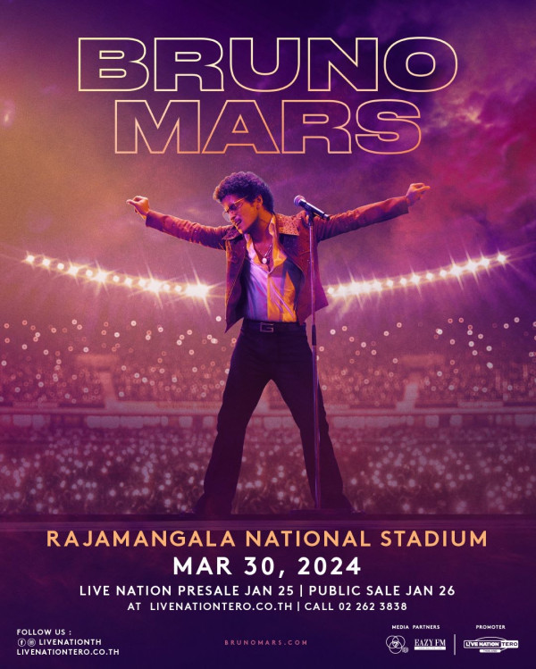 Bruno Mars Akan Gelar Konser di Thailand dan Singapura, Catat Tanggalnya