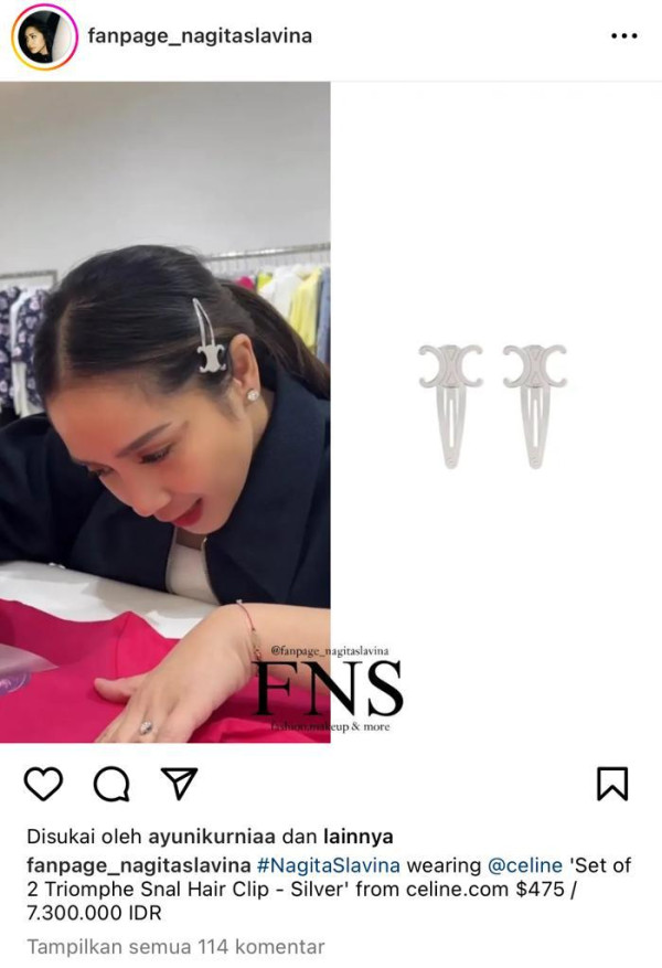 Nagita Slavina Pakai Jepit Rambut Rp7,3 Juta, Netizen: Anti Migrain