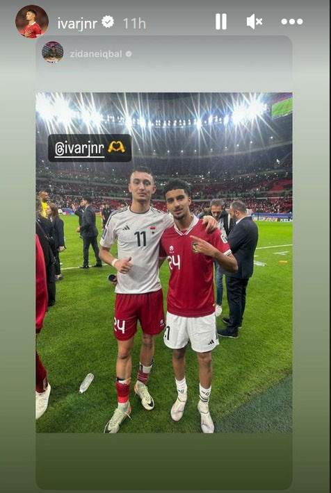 Girangnya Zidane Tukar Jersey dengan Ivar Jenner di Piala Asia 2023
