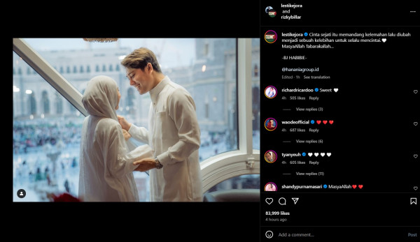 Pamer Foto Bareng Rizky Billar, Lesti Kejora Singgung soal Cinta Sejati