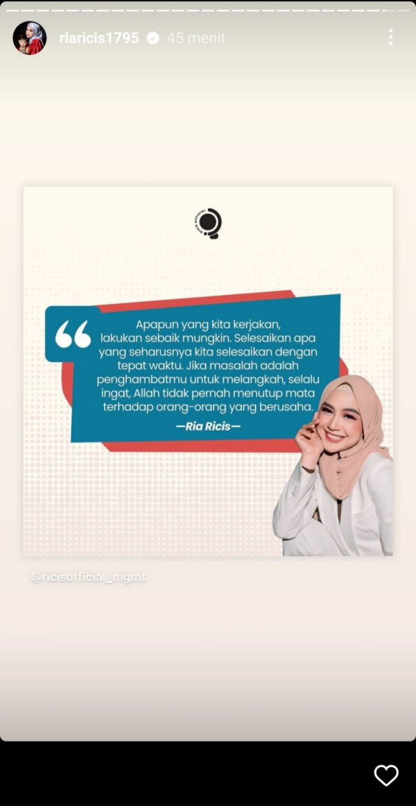 Gugat Cerai Teuku Ryan, Ria Ricis Bagikan Kalimat Bijak