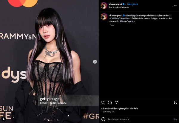 Hadiri Grammy Awards 2024, Emily Mei Pakai Busana Karya Desainer Indonesia