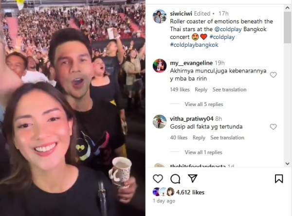 Jonathan Frizzy dan Ririn Dwi Ariyanti Nonton Konser Coldplay di Bangkok, Netizen: Fakta yang Tertunda