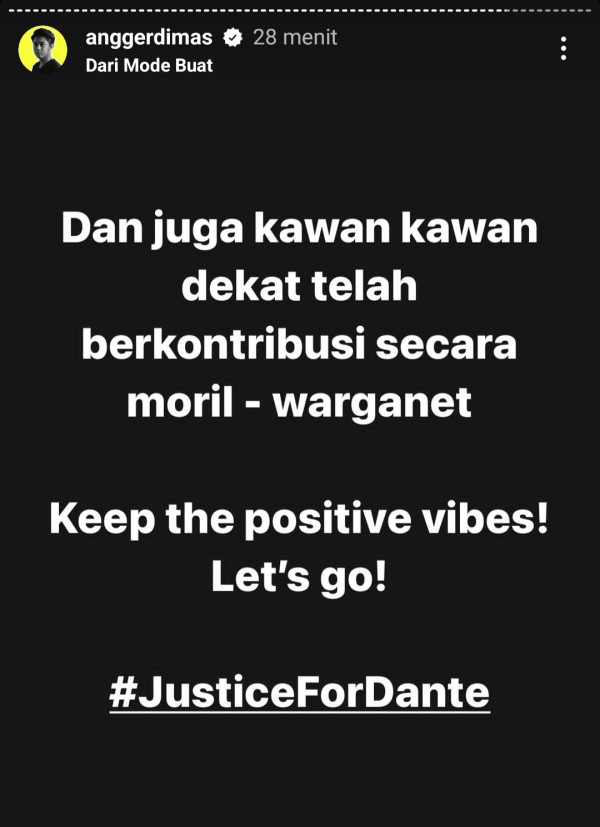 Angger Dimas Lega YA Pacar Tamara Tyasmara Ditetapkan Jadi Tersangka Kematian Dante