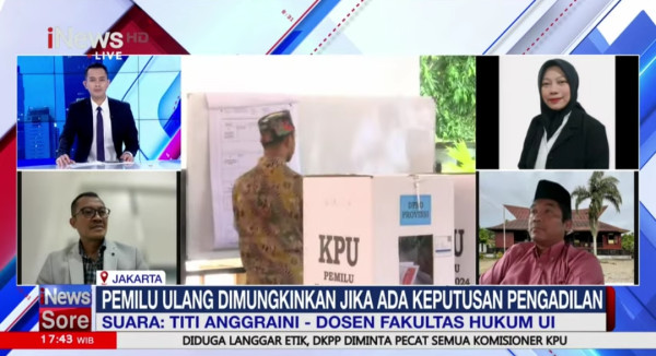 Partai Perindo Minta Pemilu Diulang, Dosen UI: Dimungkinkan jika Ada Putusan Pengadilan