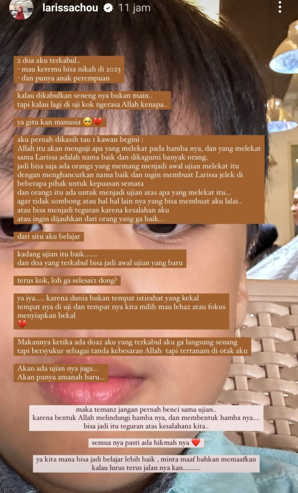 Larissa Chou Umumkan Hamil Anak Perempuan di Usia Kandungan 5 Bulan