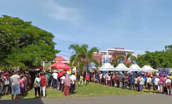 Antre Beli Beras Murah, Ribuan Warga Ende Mengular di Halaman Kantor Bupati