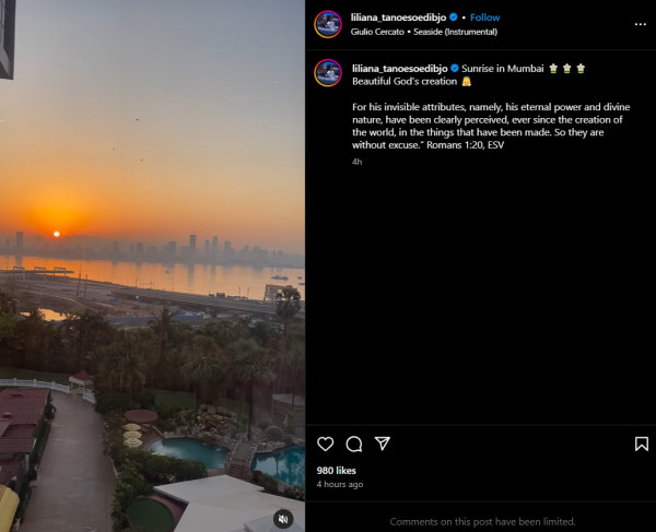 Liliana Tanoesoedibjo Tiba di India, Siap Hadiri Grand Final Miss World 2024