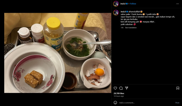 Sahur, Inul Daratista Cuma Makan Kurma 1 Butir dan Nasi Merah 2 Sendok