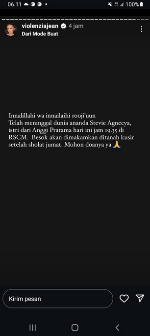 Mantan Istri Samuel Rizal, Stevie Agnecya akan Dimakamkan di Tanah Kusir usai Salat Jumat