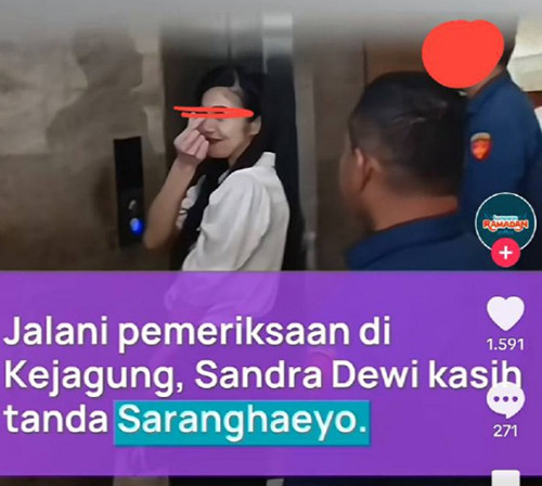 Ekspresi Sandra Dewi saat Diperiksa Kejagung Jadi Sorotan, Netizen: Kayak Ngeledek