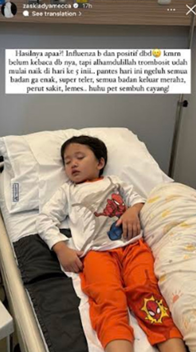 Anak Zaskia Adya Mecca Dilarikan ke UGD, Hasil Diagnosis Positif DBD