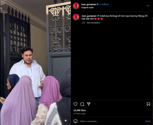 Ivan Gunawan Bagi-bagi THR untuk Warga 1 RW, Antrean Panjang