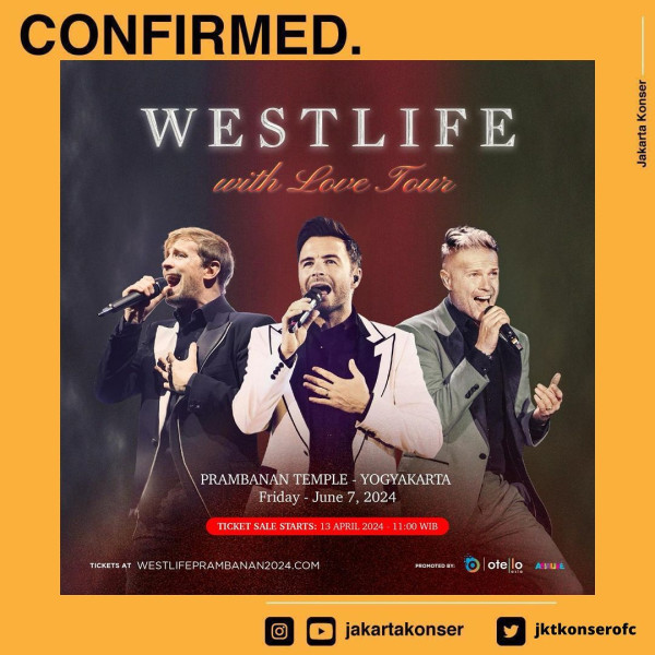 Westlife Gelar Konser Tunggal di Yogyakarta pada 7 Juni 2024