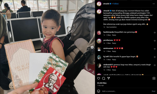 Citra Kirana Simpan THR Lebaran Anak, Pastikan Tidak Ada Investasi Bodong