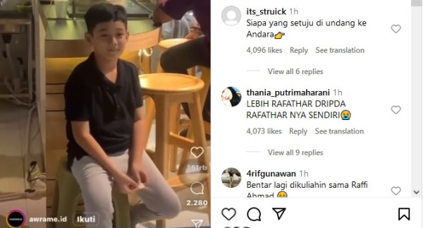 Raffi Ahmad Respons Bocah Viral asal Aceh Mirip Rafathar
