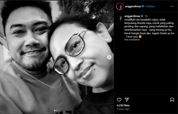 Kabar Duka, Ibu Angger Dimas Meninggal Dunia