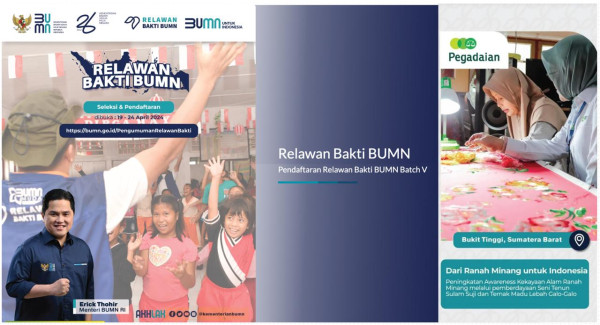 Pegadaian bersama Kementerian BUMN Kembali Buka Relawan Bakti BUMN Batch V