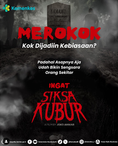 Kemenkes Ingatkan Bahaya Rokok lewat Meme Film Siksa Kubur