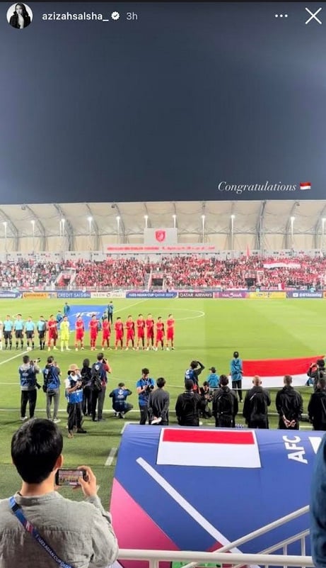 Intip Momen Azizah Salsha Dukung Pratama Arhan dari Pinggir Lapangan, Timnas U-23 Lolos ke Perempat Final