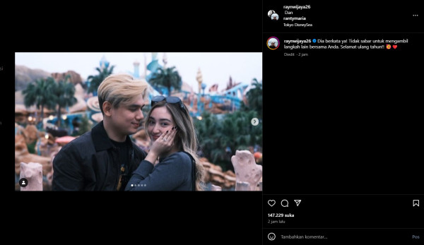 Selamat! Ranty Maria Dilamar Rayn Wijaya saat Liburan di Jepang