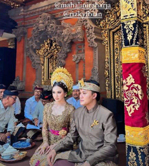 Foto-Foto Mahalini dan Rizky Febian Jalani Prosesi Adat Pernikahan di Bali